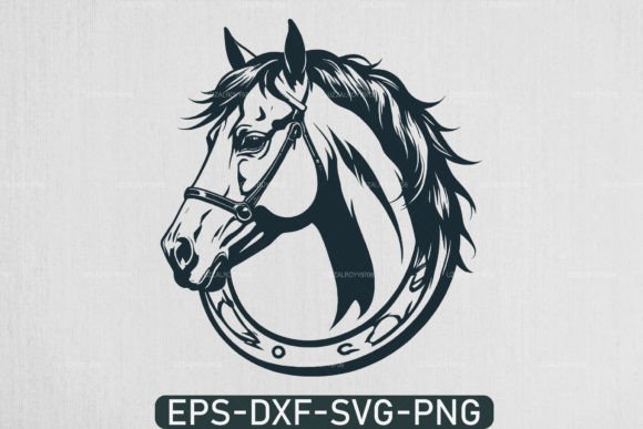 Download Horse Head with Horseshoe Svg Rodeo File - Premium Resources