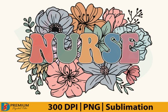 Download Retro Floral Nurse PNG, Flower Design - Premium Resources