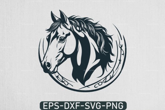 Download Horse Head with Horseshoe Svg Rodeo File - Premium Resources