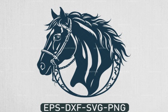 Download Horse Head with Horseshoe Svg Rodeo File - Premium Bundle