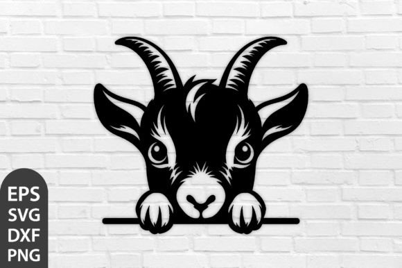 Download Peeking Goat Laser SVG Cut File DXF, PNG - Laser svg Collection