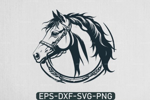 Download Horse Head with Horseshoe Svg Rodeo File - Premium Resources