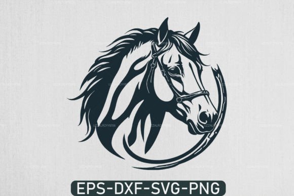 Download Horse Head with Horseshoe Svg Rodeo File - Premium Resources